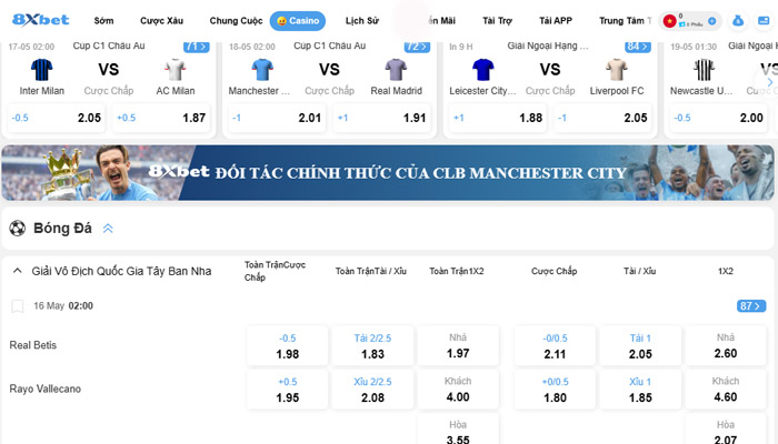 Top 10 App Cá Độ Bóng Đá Uy Tín Nhất Việt Nam 2026 20 Sảnh cược bóng đá 8xbet ấn tượng và khác biệt
